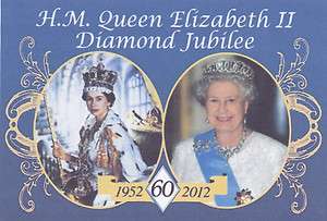 QUEEN ELIZABETH II DIAMOND JUBILEE (PAST/PRESENT) FRIDGE MAGNET 5 X 3 