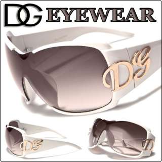 DG Eyewear Oversized Womens Designer Sunglasses Fashion Shades White 