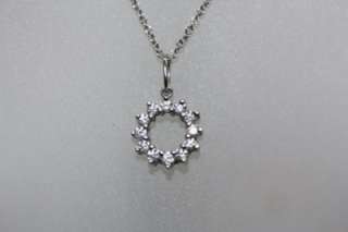 Tiffany & Co. Platinum Open Circle Diamond Pendant Necklace Size Mini 