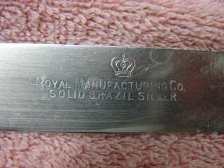Royal Manufacturing Solid Brazil Silver Knives set of 6  