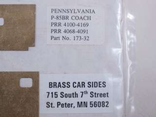 Brass Car Sides 173 32 Pennsylvania P 85BR Coach Car Sides  