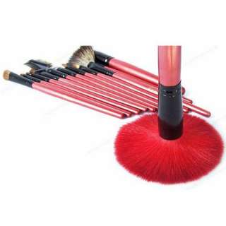   Animal Hair Makeup Brush Travel Set Kit + Leather Pouch  
