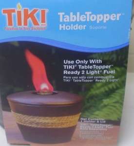 Tiki Tabletopper Set of 2 w Blue & Red Color Flame Fuel  