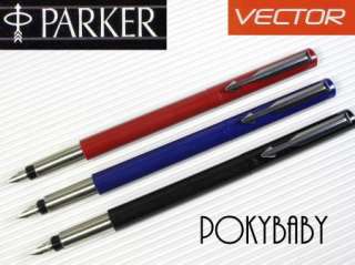 PARKER Vector Fountain pen RED+5 cartridges blue  