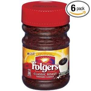 Folgers Classic Roast Instant Coffee, 2 Ounce (Pack of 6)  