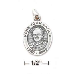  Oxidized 16x19mm Pope John Paul Ii Memorial Charm 