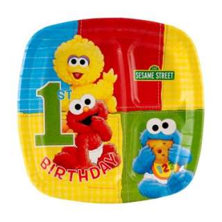   Costumes Sesame Street 1st Birthday Pocket Dinner Plates (8 count