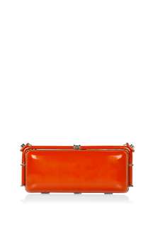 Diane von Furstenberg  Orange Patent Leather Clutch by Diane Von 