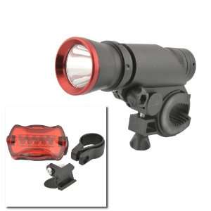  5 LED Bicycle Bike Head Light Torch + Tail Rear Lamp 