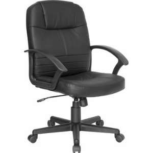   Mid Back Black Leather Executive Swivel Office Chair