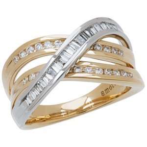  0.56 Carat 18kt Two Tone Gold Diamond Ring Jewelry