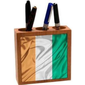  Rikki KnightTM Ireland Flag 5 Inch Tile Maple Finished Wooden Tile 