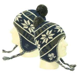 Notre Dame Fighting Irish Helmet Style Winter Knit Hat   Navy / Olive 