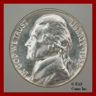 1954 D Choice BU Jefferson Nickel US Coin  