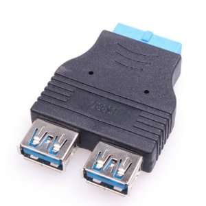  BestDealUSA NEW 2 Port USB 3.0 to 20 Pin Adapter Internal Usb 