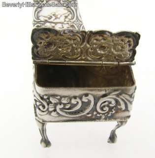 Vintage English Sterling Silver Miniature Piano Box  