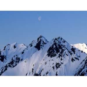  Moon Over Montane Landscape, Denali National Reserve, Alaska Range 