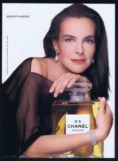 1990 Chanel No 5 Perfume Bottle Carole Bouquet Magazine Print Ad 