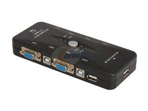   Kinamax KVM USB4 4 Port USB 2.0 KVM Switch Box with 4 Sets of Cables