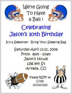 Football Sports kids BIRTHDAY Party Personalized Invitations  