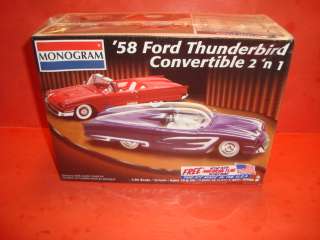 Monogram 1958 Ford Thunderbird Conv. Unb. Model Car Kit  