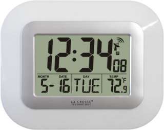 La Crosse Atomic Digital Wall Clock, White WT 8005U W