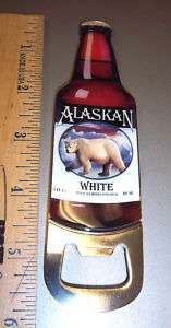 Alaska White Ale Beer Large Metal Magnet Bottle Opener  