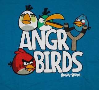 Angry Birds Slingshot Logo Rovio Mobile Video Game Youth T Shirt Tee 