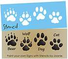 STENCIL Bear Wolf Dog Cat Paw Print Tracks Cabin Outdoor Primitive 