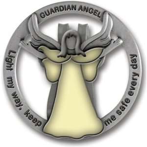    PEWTER GLOW IN THE DARK GUARDIAN ANGEL AUTO VISOR CLIP Automotive