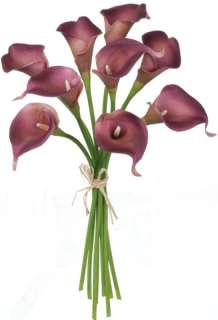 Set 6 Artificial Purple Calla Lily Flower Bouquet  