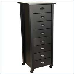   Horizon 8 Drawer Mobile Wood Filing Cabinet Oak 654775405746  