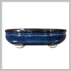  Chinese Bonsai Pot   Blue Oval with feet   11 Inch Patio 