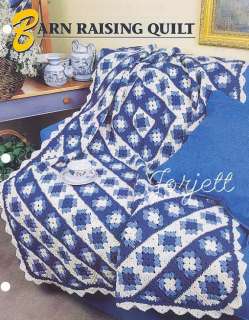 Barn Raising Quilt Afghan, Annies crochet pattern  
