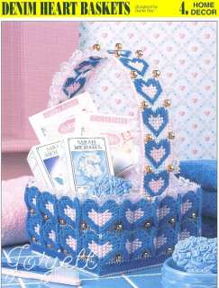 Denim Heart Basket, Annies plastic canvas pattern  