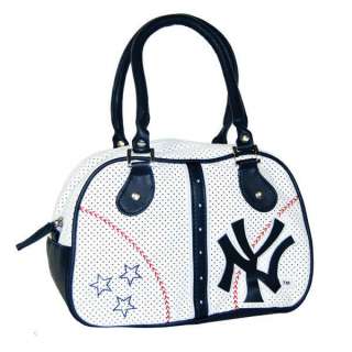New York Yankees Womens Bowler White Bag Purse Handbag  