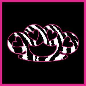 Zebra Brass Knuckles Heart 8 Decal Sticker So Cal SoCal Cute Fight 