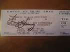   PLAYER GARY CARTER AUTOGRAPHED EXPOS vs BREWERS TICKET   