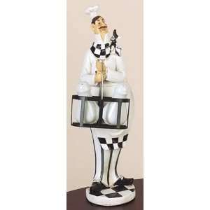   Poly/ Resin High Chef with Salt and Pepper Holder