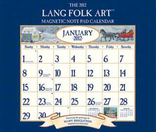 Lang Folk Art 2012 Magnetic Mount Wall Calendar 0741239647  