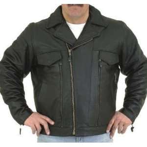 Tall & Big Leather Motorcycle Jackets, Mens Vented Leather Jacket with 