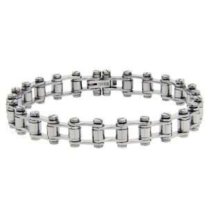   Stainless Surgical Steel Bike Chain Link Bracelet 7.25 Inches: Jewelry