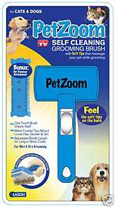 Pet Zoom Dog and Cat Grooming Brush/ Bonus Trimmer NEW  