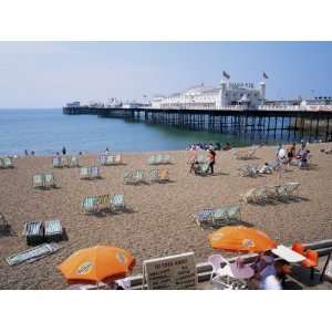  The Palace Pier and Beach, Brighton, Sussex, England 