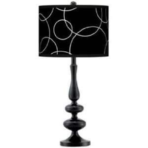  Bubbles Giclee Paley Black Table Lamp
