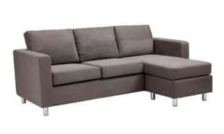 NEW GRAY Sectional Sofa Couch Chaise Lounge Small Spaces Chair  