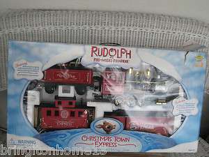   the Red Nosed Reindeer Holiday TRAIN SET IN BOX CHRISTMAS TOWN 12 FOOT