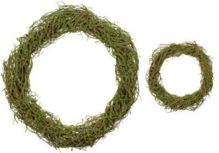 Set 6 Artificial Moss Twig Branch Wreath  
