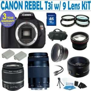 com Canon Rebel T3i (EOS 600D/KISS X5) 9 Lens Deluxe Kit with EF S 18 
