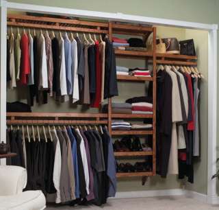 New Reach In Closet Organizer System Mahogany Solid Wood Shelves up to 